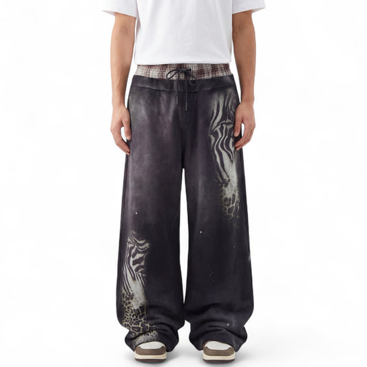 Double Waist Baggy Panther Sweats