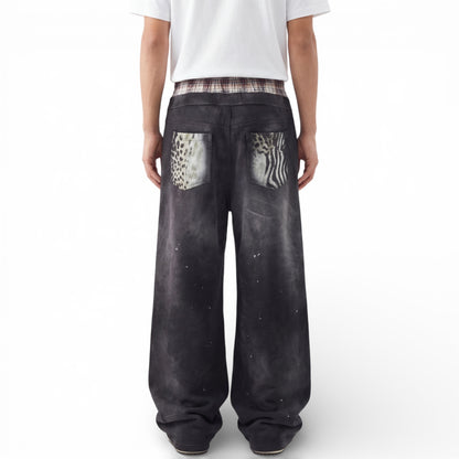 Double Waist Baggy Panther Sweats