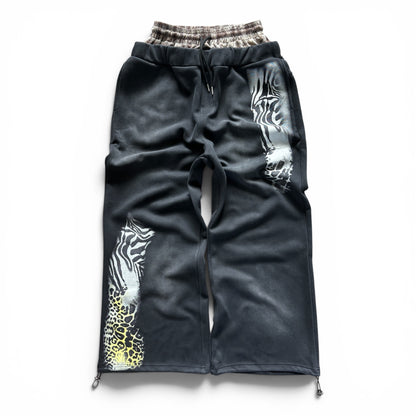 Double Waist Baggy Panther Sweats