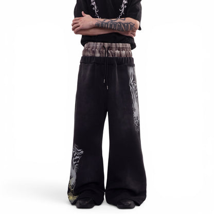 Double Waist Baggy Panther Sweats