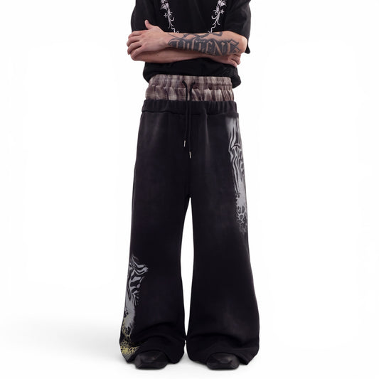 Double Waist Baggy Panther Sweats