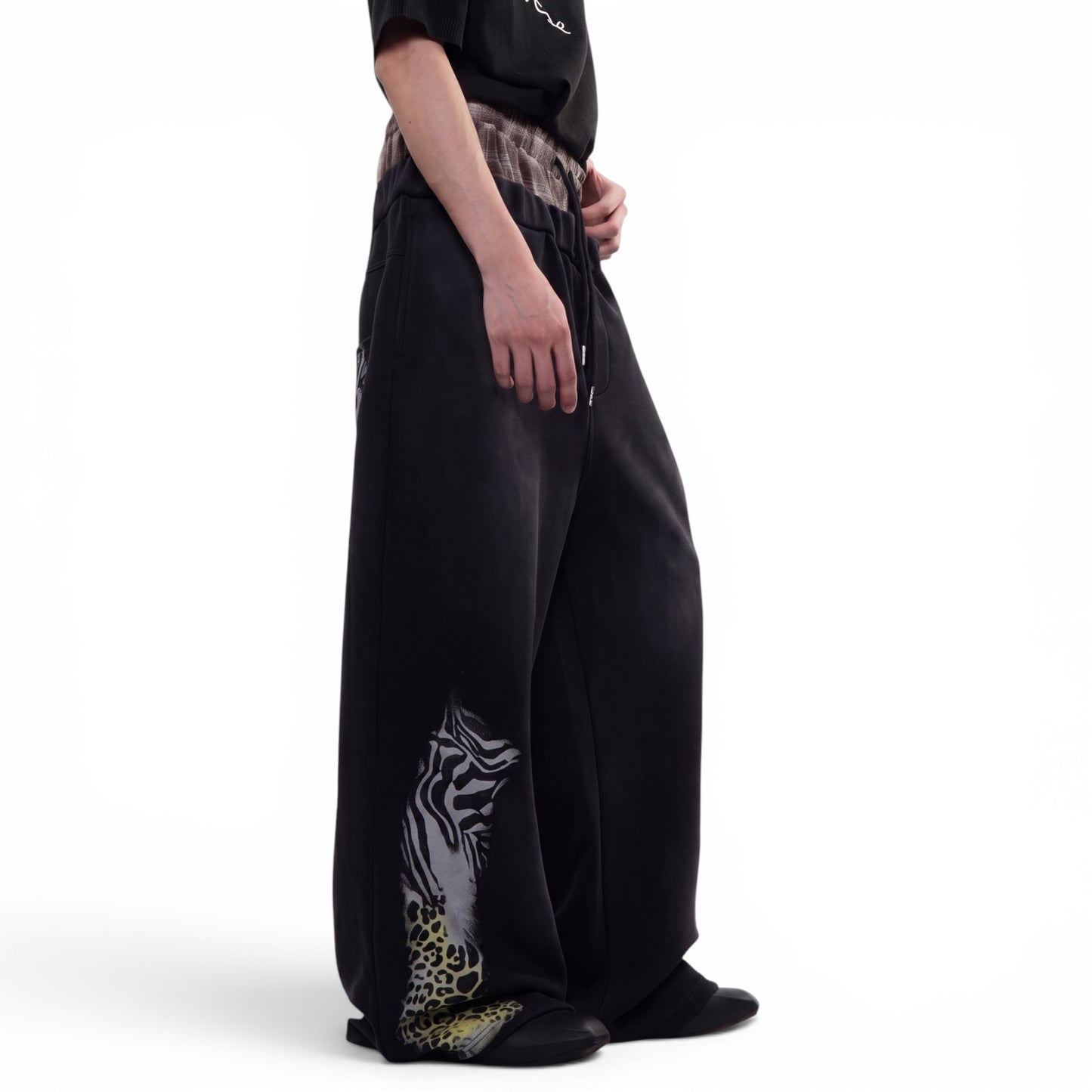 Double Waist Baggy Panther Sweats